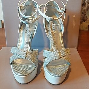 Bakers silver and white heels
